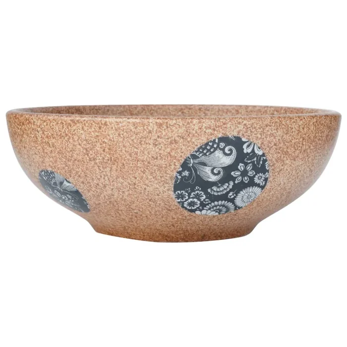 vidaXL Lavabo sobre encimera redondo cerámica marrón y azul Φ41×14 cm