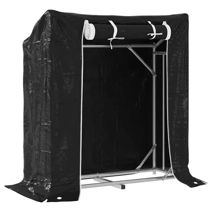 vidaXL Leñero cubierta lluvia 100,5×40,5×110,5 cm acero galvanizado