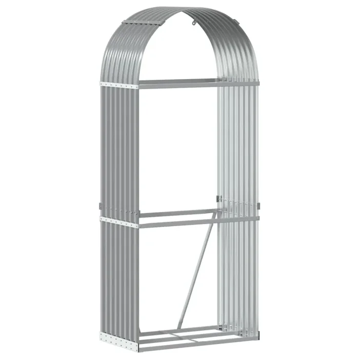 vidaXL Leñero de acero galvanizado gris claro 80x45x190 cm