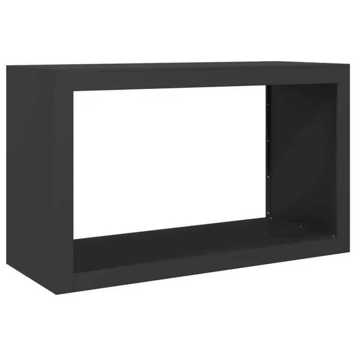 vidaXL Leñero de acero negro 100x40x60 cm