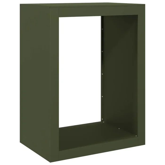 vidaXL Leñero de acero verde 60x40x80 cm