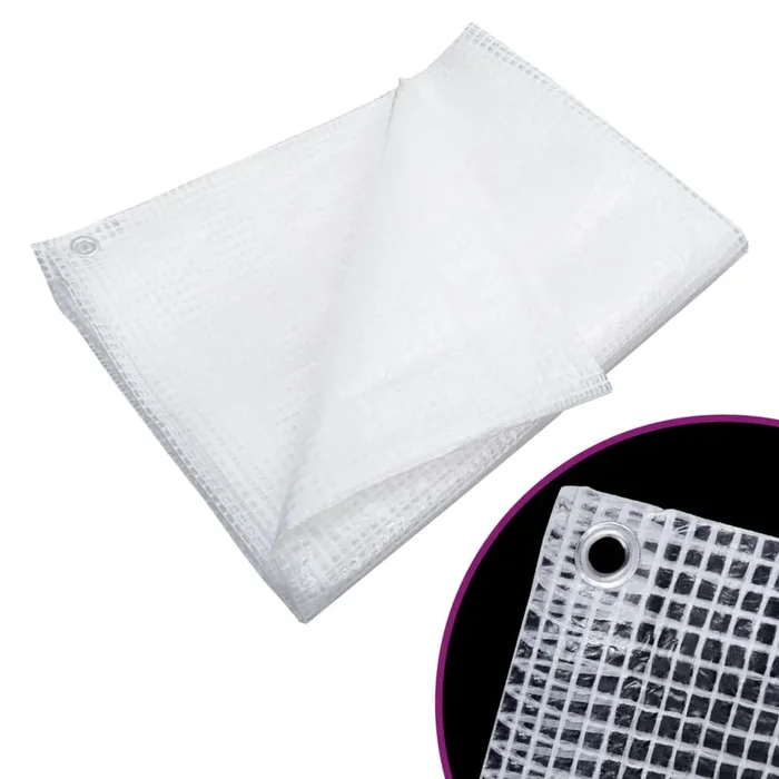 vidaXL Lona de gasa de vuelta blanco 140 g/m² 8×10 m