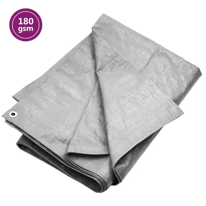 vidaXL Lona HDPE gris 180 g/m² 8×10 m