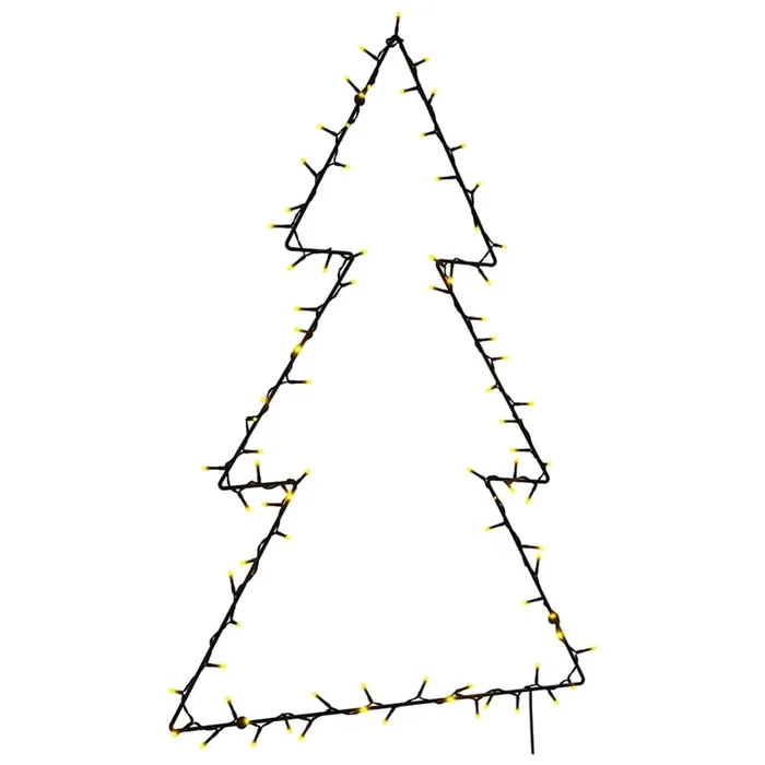 vidaXL Luces de Navidad Silueta de Árbol 115 LEDs blanco cálido