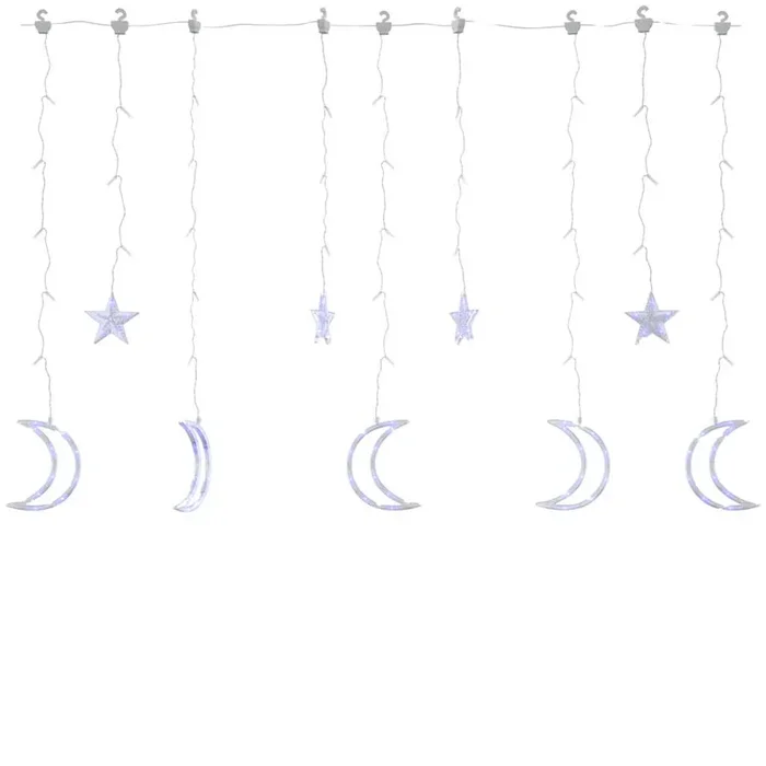 vidaXL Luces estrella y luna 345 LEDs azul con control remoto