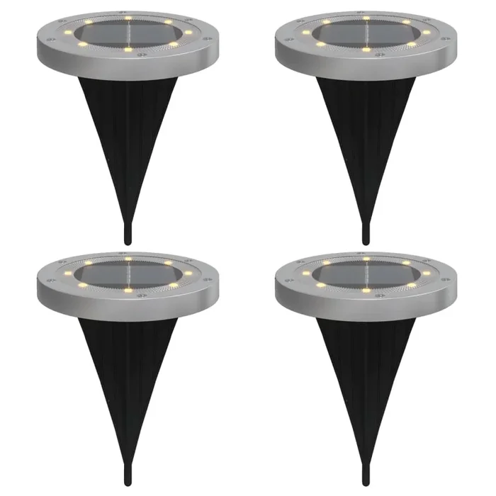 vidaXL Luces solares suelo jardín con picos tierra blanco cálido 4 uds (2)