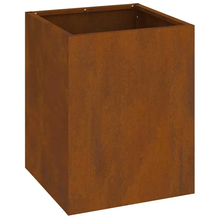 vidaXL Maceta para Jardín Marrón 32 x 32 x 40 cm Acero Envejecido