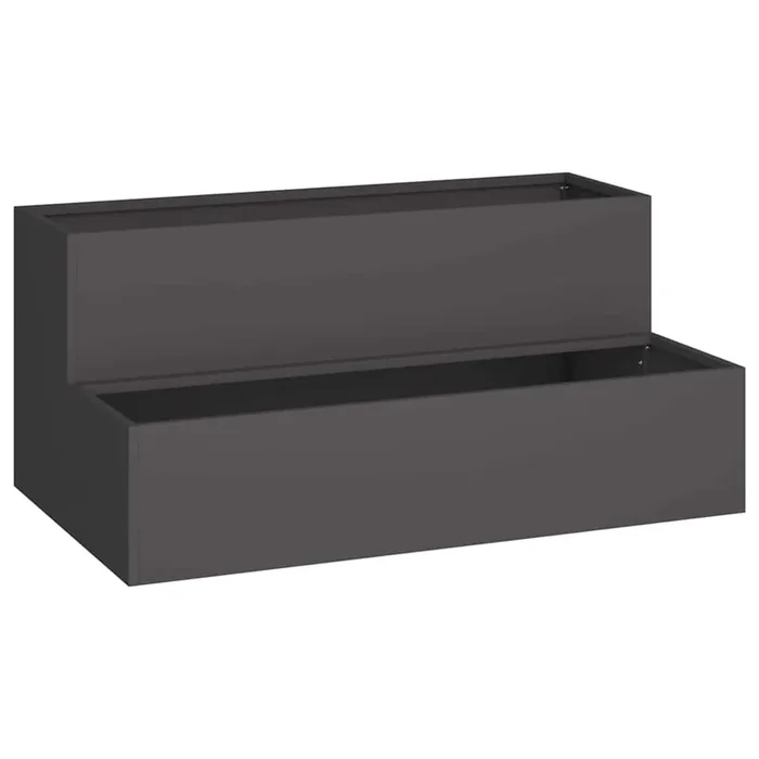 vidaXL Maceta para Jardín Negro 100 x 60 x 45 cm Acero
