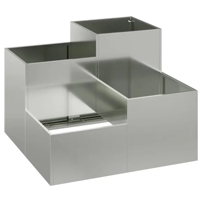 vidaXL Maceta para Jardín Plateado 100 x 100 x 60 cm Acero galvanizado