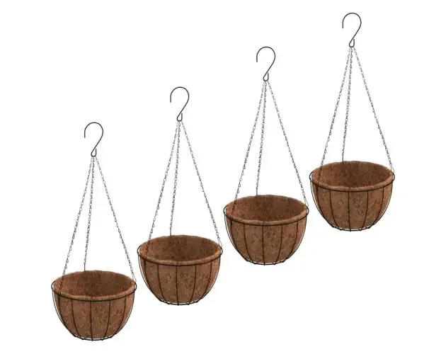 vidaXL macetas coLGantes 4 uds revestimiento coco cero negro ø30x52cm | Brico Depôt Premium