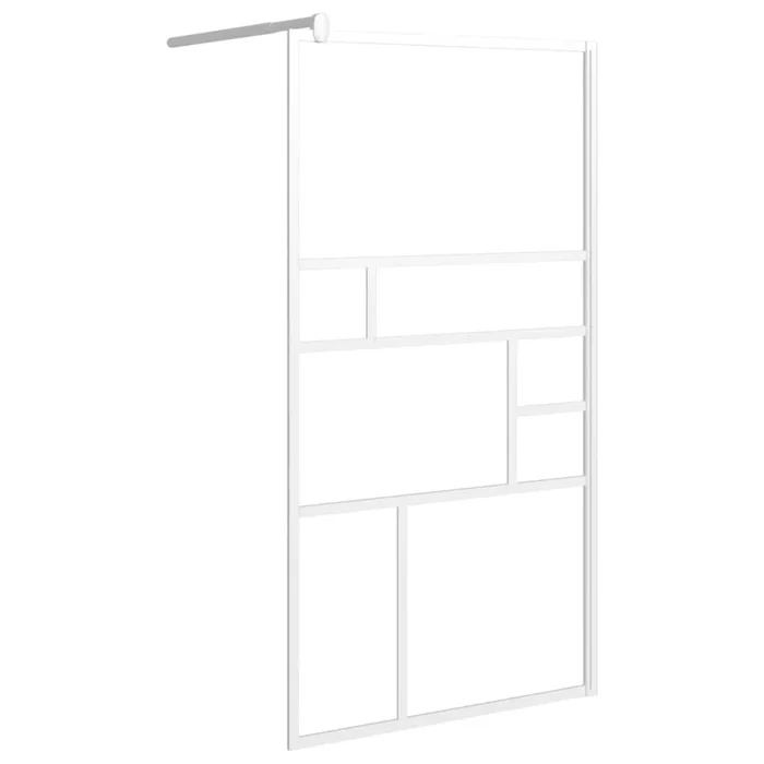 vidaXL Mampara de ducha accesible vidrio ESG blanco 100×195 cm