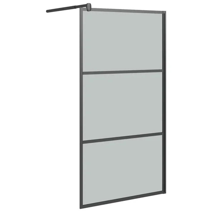 vidaXL Mampara de ducha accesible vidrio ESG oscuro negro 100×195 cm