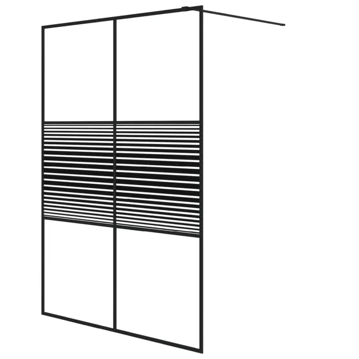 vidaXL Mampara de ducha vidrio ESG transparente negro 140×195 cm