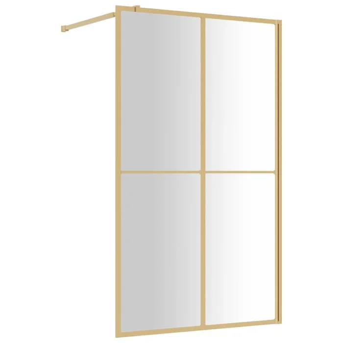 vidaXL Mampara puerta ducha vidrio transparente ESG dorado 118×195 cm