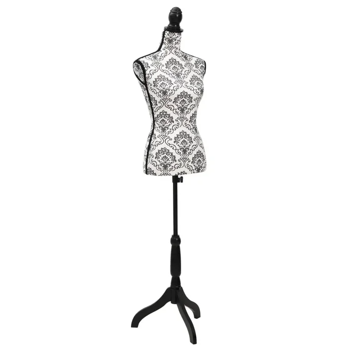 vidaXL Maniquí busto de mujer exhibición negro y blanco