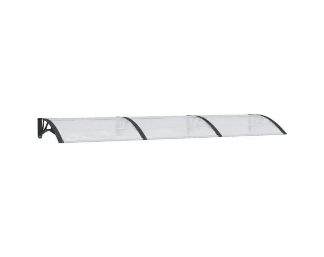 vidaXL marquesina puerta policarbonato negro y transparente 300×75 cm | Brico Depôt Spedizione Mondiale