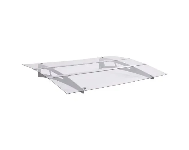 vidaXL marquesina puerta policarbonato plata y transparente 120×90 cm | Brico Depôt Soddisfatti O Rimborsati