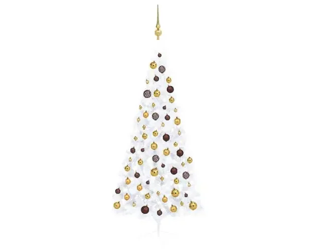 vidaXL medio árbol de navidad con luces y bolas blanco 180 cm | Brico Depôt Nuovo Arrivo