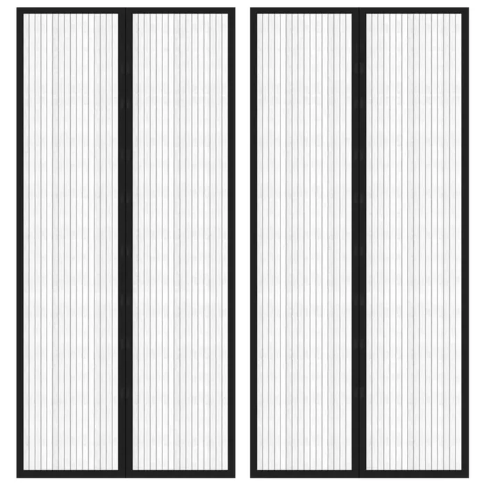 vidaXL Mosquiteras para puerta bloque magnético 2 uds negro 210×90 cm