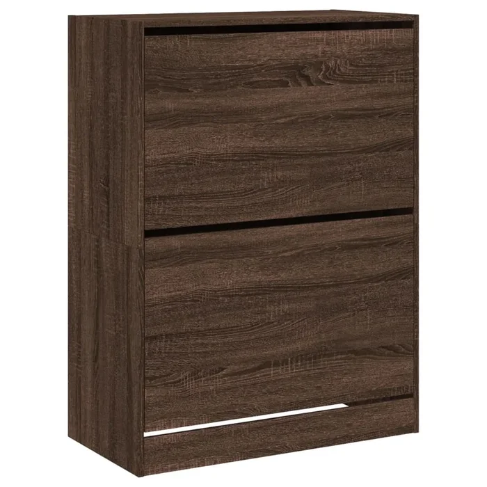 vidaXL Mueble zapatero 2 cajones abatibles marrón roble 80x42x108 cm