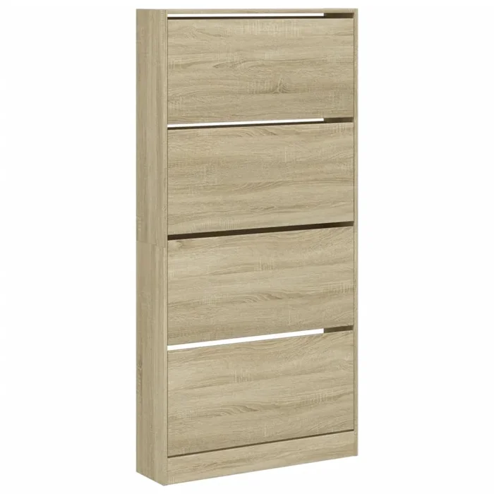 vidaXL Mueble zapatero 4 cajones abatibles roble Sonoma 80x21x163,5 cm