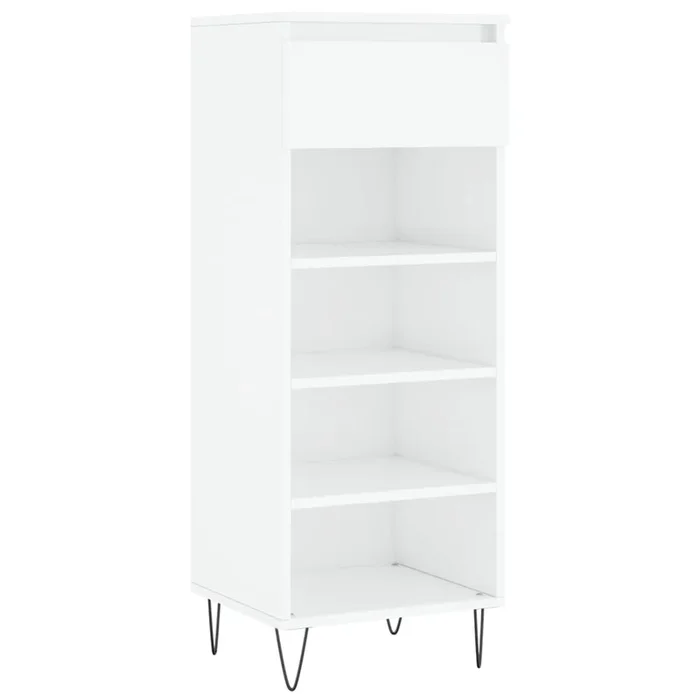vidaXL Mueble zapatero madera contrachapada blanco brillo 40x36x105 cm