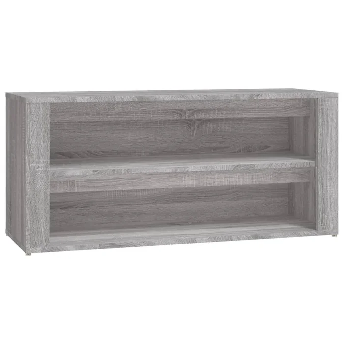 vidaXL Mueble zapatero madera contrachapada gris Sonoma 100x35x45 cm (2)
