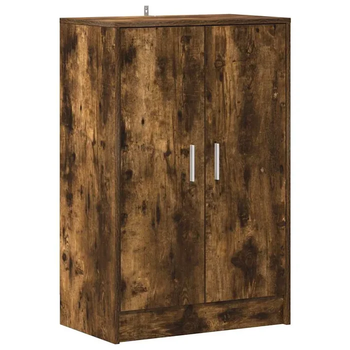 vidaXL Mueble zapatero madera contrachapada roble ahumado 60x35x92 cm