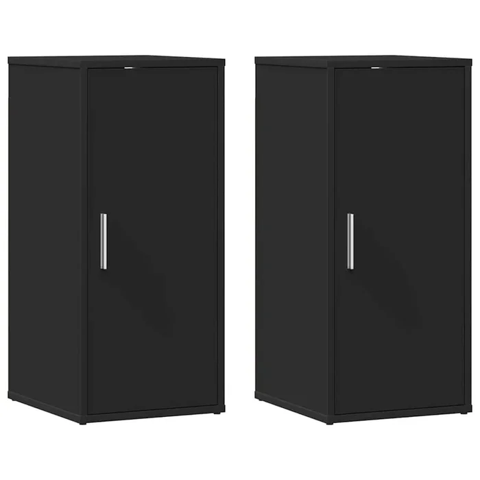 vidaXL Muebles zapateros 2 uds madera contrachapada negro 32x35x70 cm