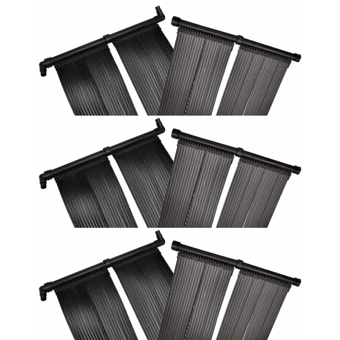 vidaXL Panel de calentador solar de piscina 6 uds 80×620 cm