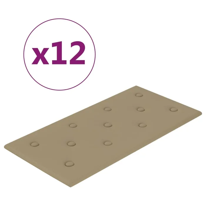 vidaXL Paneles de pared 12 uds cuero PE capuchino 60×30 cm 2,16 m² (2)
