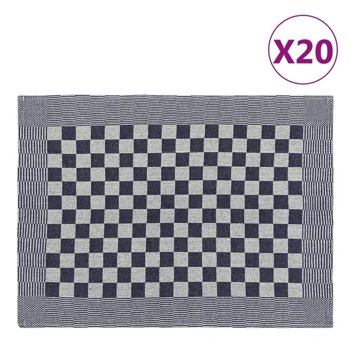 vidaXL Paños de cocina 20 uds algodón azul y blanco 50×70 cm