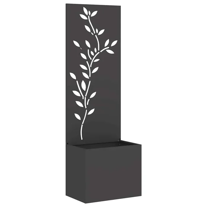 vidaXL Pantalla de Privacidad para Jardín Floral Negro 50 x 140 cm (4)
