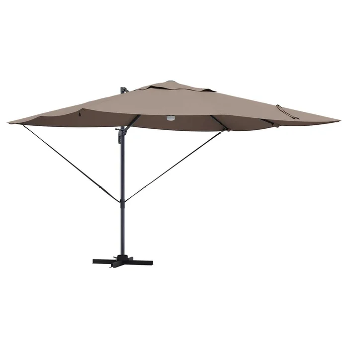 vidaXL Parasol Roma de Brazo Lateral Taupe y Negro 352 x 251 x 265 cm (2)