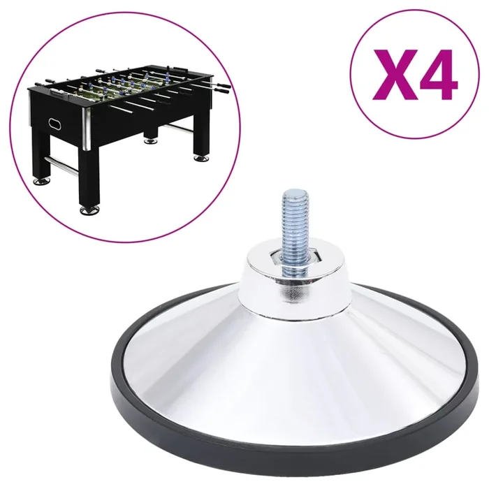 vidaXL Patas para futbolín 4 unidades cromado M10