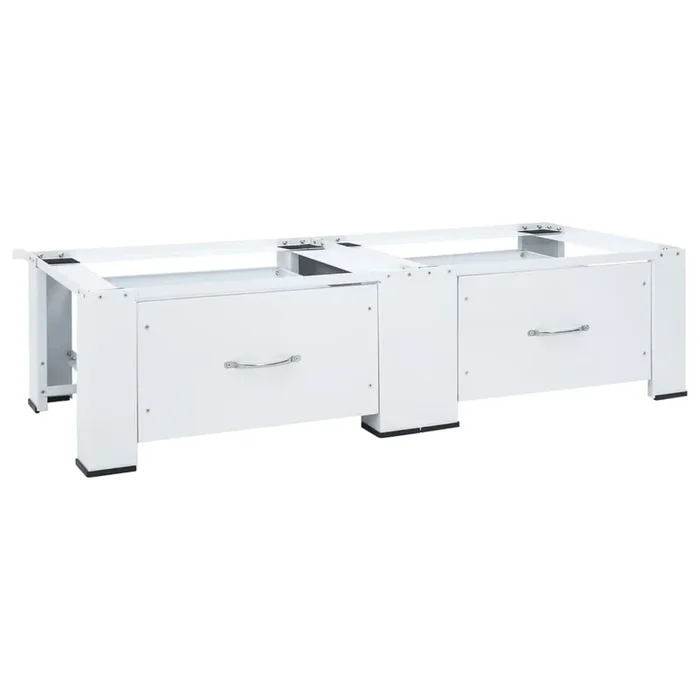 vidaXL Pedestal para lavadora doble con cajones blanco
