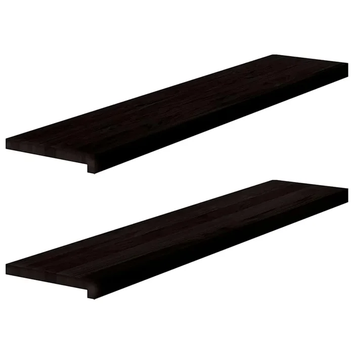 vidaXL Peldaños de escalera 2 uds madera maciza roble marrón oscuro (15)