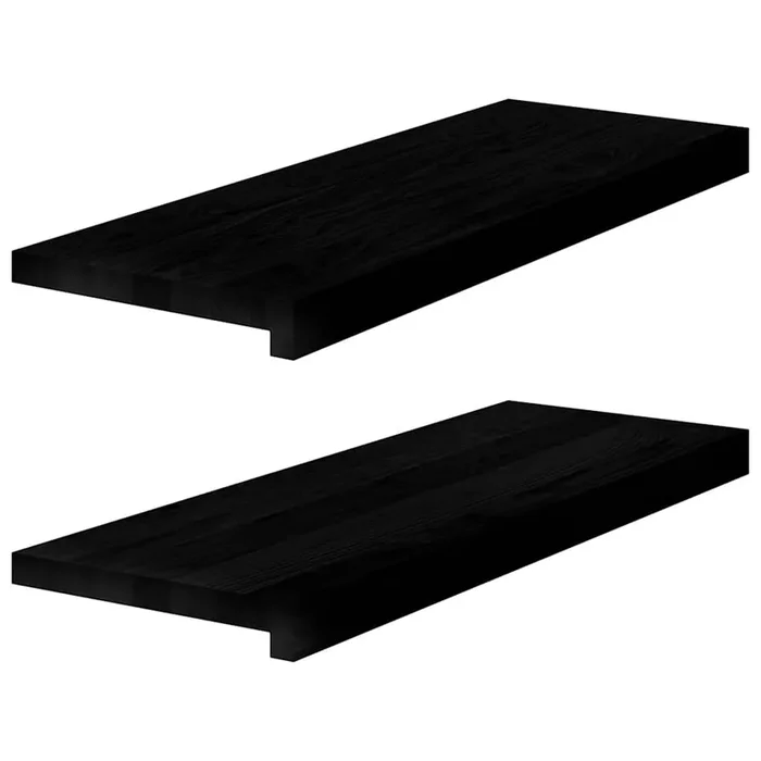 vidaXL Peldaños de escalera 2 uds madera maciza roble marrón oscuro