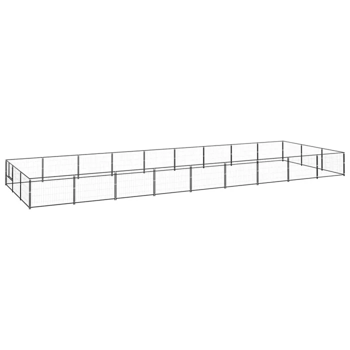vidaXL Perrera acero 27 m² negra