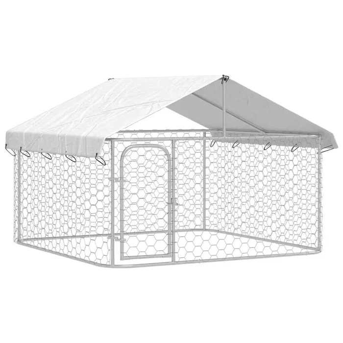 vidaXL Perrera de exterior con tejado 200x200x150 cm