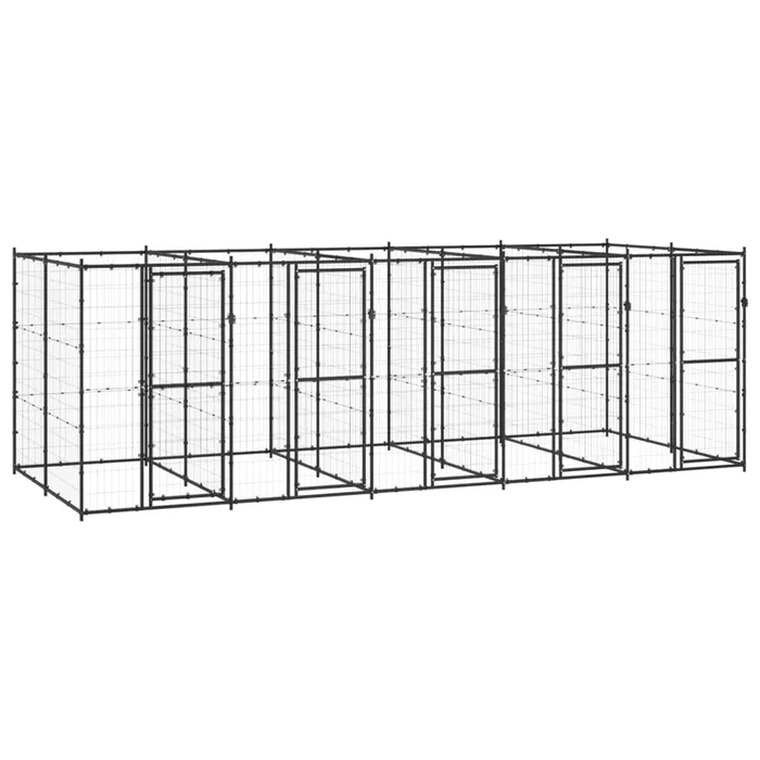 vidaXL Perrera de exterior de acero 12,1 m² (2)