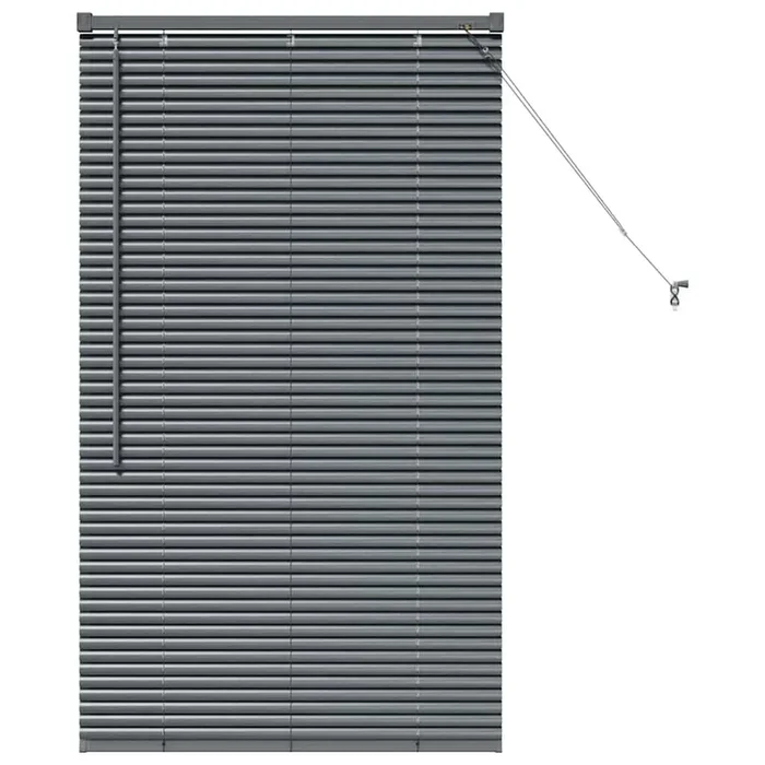 vidaXL Persiana para Ventana con cortinas Manual Gris oscuro Aluminio (19)