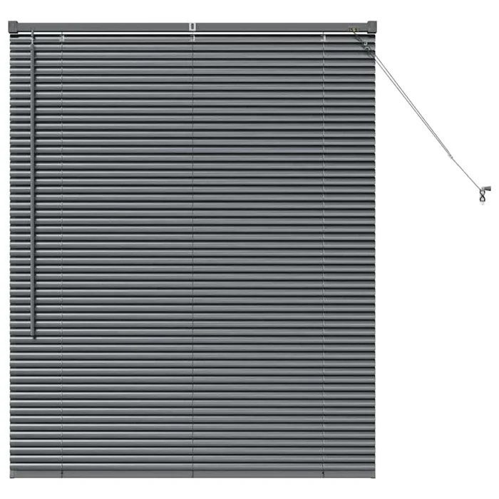 vidaXL Persiana para Ventana con cortinas Manual Gris oscuro Aluminio (37)