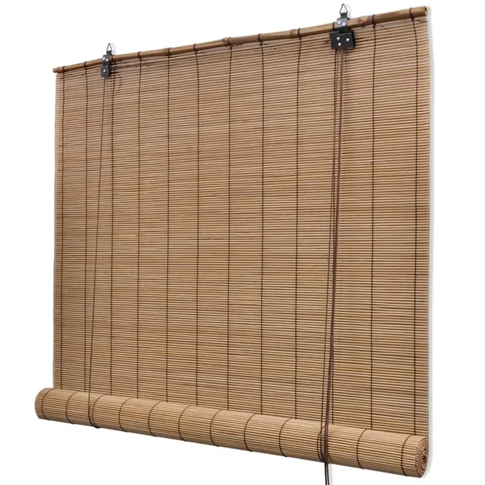 vidaXL Persianas enrollables de bambú marrón 120×220 cm