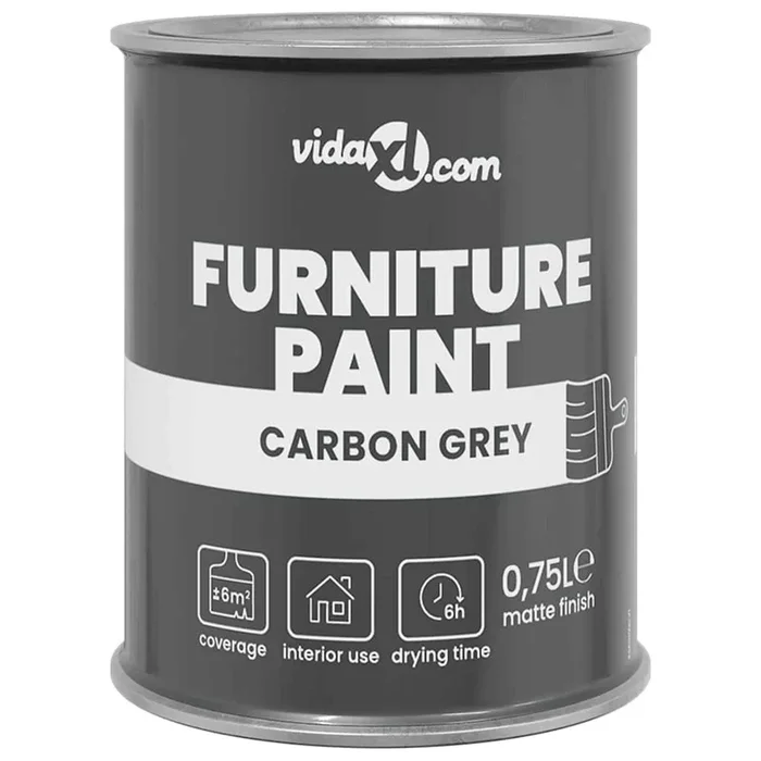 vidaXL Pintura para muebles Gris carbón 10 x 10 x 12.2 cm