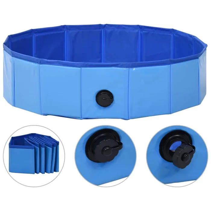vidaXL Piscina para perros plegable PVC azul 80×20 cm