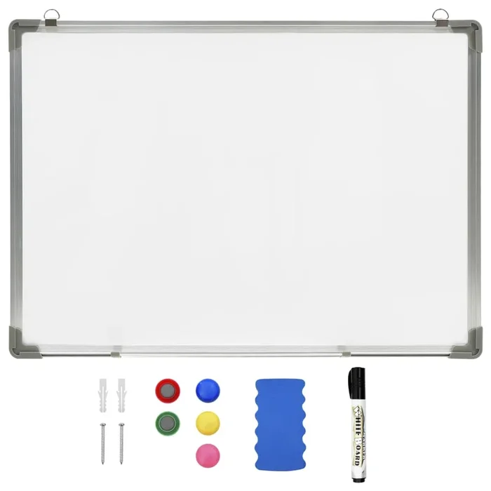 vidaXL Pizarra magnética de borrado en seco acero blanco 70×50 cm