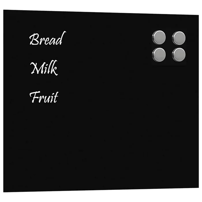 vidaXL Pizarra magnética de pared vidrio templado negro 60×50 cm
