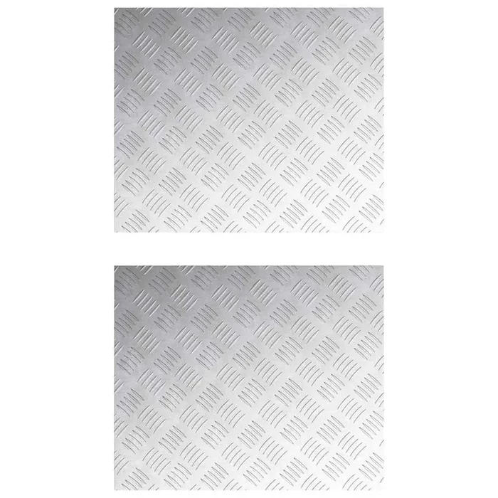 vidaXL Placas en Cuadrícula 2 pcs Plateado 60 x 50 cm Aluminio