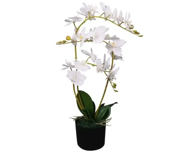vidaXL planta artificial orquídea con macetero 65 cm blanca | Brico Depôt Spedizione Gratuita